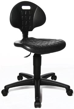 [720PUO] Topstar tabouret tec 20, sans anneau repose-pieds, avec roues, noir