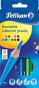 Pelikan crayon de couleur rond, étui de 12 pièces en couleurs assorties