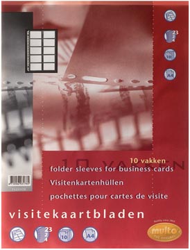 [7322370] Multo pochette perforée pour cartes de visite ft a4, 10 pochettes, pak van 10 stuks