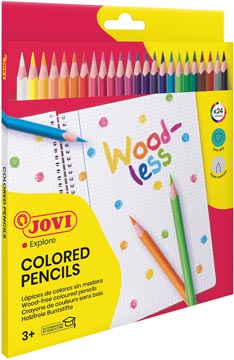 [73424] Jovi crayon de couleur woodless, étui cartonné de 24 pièces
