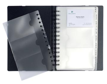 [75034E] Exacompta porte-cartes de visite exactive ft 20 x 14,5 cm, 120 pochettes
