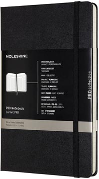 [760855] Moleskine carnet de notes professional, ft 21,59 x 27,94 cm, ligné, couverture solide, 189 pages, noir