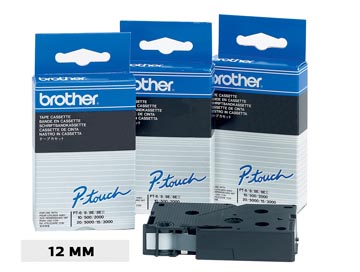 [76201] Brother tc ruban pour p-touch 12 mm, noir sur blanc