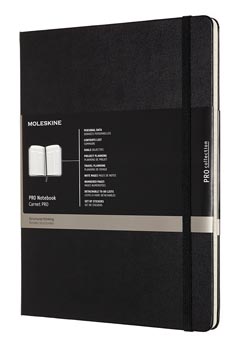 [7620800] Moleskine carnet de notes professional, ft 19 x 25 cm, ligné, couverture solide, 189 pages, noir