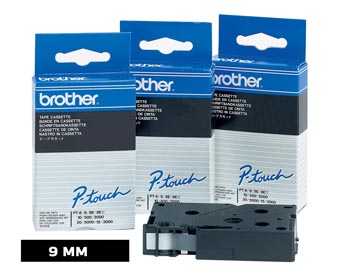 [76291] Brother tc ruban pour p-touch 9 mm, noir sur blanc
