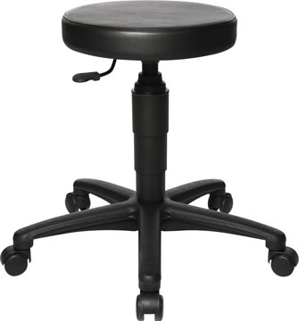 [770D10] Topstar tabouret tec 70, sans anneau repose-pieds, avec roues, noir