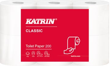 [77152] Katrin papier toilette, 2 plis, 200 feuilles par rouleau, paquet de 6 rouleaux