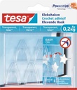 Tesa crochet adhésif pour des surfaces intérieures transparentes et verre, supporte 200 g