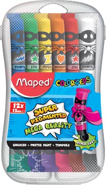 [810520] Maped gouache color'peps, 12 ml, 12 tubes en étui plastique