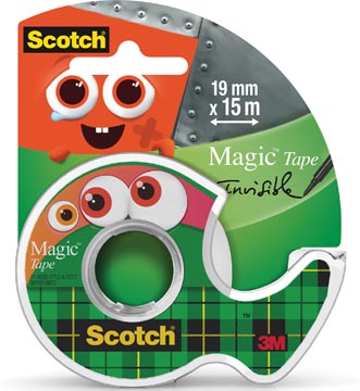 [81915DM] Scotch ruban adhésif magic monster tape, ft 19 mm x 15 m, 2 clipstrips avec 12 blisters par strip