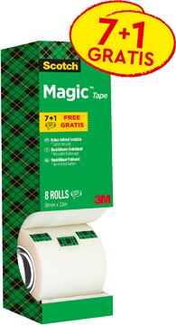 [81933R8] Scotch ruban adhésif magic tape, offre spéciale avec 8 rouleaux dont 1 gratuit