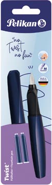 [820134] Pelikan twist stylo plume, sous blister, bleu foncé (night breeze)