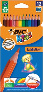 [829029] Bic kids crayon de couleur ecolutions evolution 12 crayons en étui cartonné
