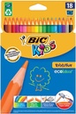 Bic kids crayon de couleur ecolutions evolution 18 crayons en étui cartonné