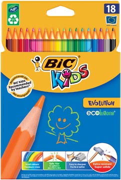 [829728] Bic kids crayon de couleur ecolutions evolution 18 crayons en étui cartonné