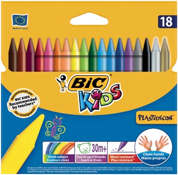 [829771] Bic craie à la cire  plastidecor 18 pièces