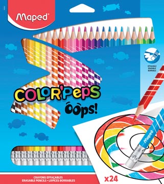 [832824] Maped crayon de couleur color'peps oops, 24 crayons en étui cartonné