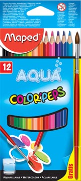 [836011] Crayon de couleur aquarellable color'peps aqua 12 crayons