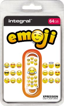 [8435117] Integral xpression emoji clé usb 2.0, 64 go, blanc