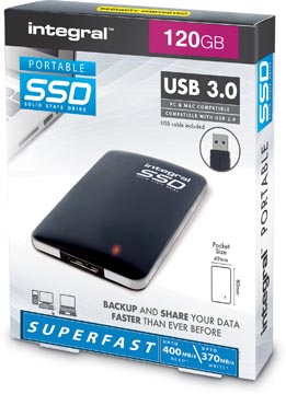 [8436114] Integral disque dur ssd portable, 120 go, noir