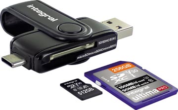 [8441484] Integral sd / micro sd usb 3.0 & usb-c lecteur de carte mémoire