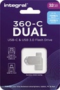 Integral 360-c dual clé usb-c & usb 3.0, 32 go