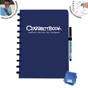 [8457251] Correctbook a4 original: cahier effaçable / réutilisable, ligné, midnight blue (bleu marine)