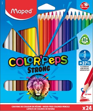 [862724] Maped crayon de couleur color'peps strong, 24 crayons en étui cartonné