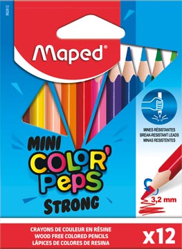 [862812] Maped crayon de couleur color'peps mini strong, 12 crayons en étui cartonné