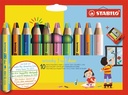 Stabilo woody 3in1 duo crayon de couleur, étui de 10 pièces, assorti