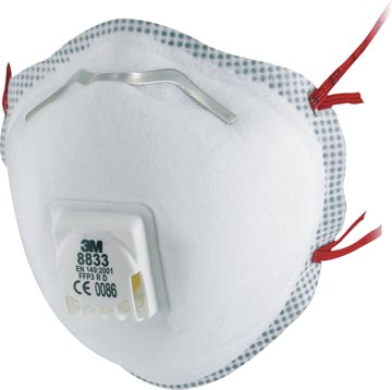 [8833C2] 3m masque anti-poussière aura, en forme de coque, avec valve, ffp3, blister de 2 pièces