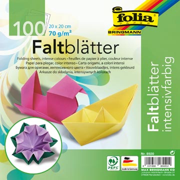 [8920] Folia papier origami, ft 20 x 20 cm, paquet de 100 feuillets