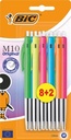 Bic stylo bille m10 clic colors 8+2 gratuit, blister