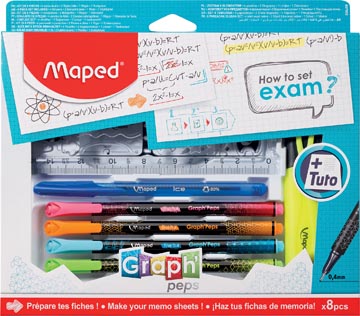 [897552] Maped set how to exam, 8 pièces dans une boîte accrochable
