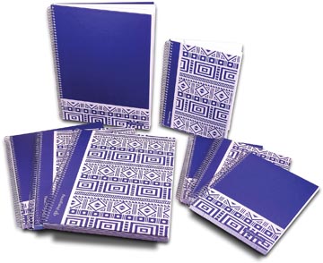 [900418] Pergamy ethnic carnet de notes ft a4, quadrillé 5 mm, bleu