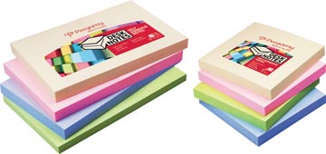 [900755] Pergamy notes, ft 76 x 76 mm, 4 couleurs assorties pastel, paquet de 12 blocs
