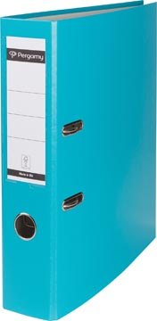 [900828] Pergamy classeur, pour ft a4, en carton recouvert de pp, sans bord de protection, dos de 7,5 cm, turquois