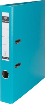 [900841] Pergamy classeur, pour ft a4, en carton recouvert de pp, sans bord de protection, dos de 5 cm, turquoise