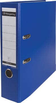 [900847] Pergamy classeur, pour ft a4, en carton recouvert de pp, avec bord de protection, dos de 8 cm, bleu