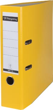 [900849] Pergamy classeur, pour ft a4, en carton recouvert de pp, avec bord de protection, dos de 8 cm, jaune