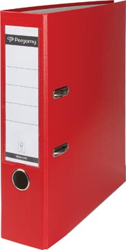 [900853] Pergamy classeur, pour ft a4, en carton recouvert de pp, avec bord de protection, dos de 8 cm, rouge