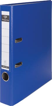 [900861] Pergamy classeur, pour ft a4, en carton recouvert de pp, avec bord de protection, dos de 5 cm, bleu
