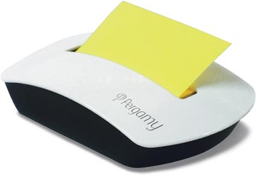 [900906] Pergamy notes, ft 76 x 76 mm neon jaune, 100 feuilles + dispenseur