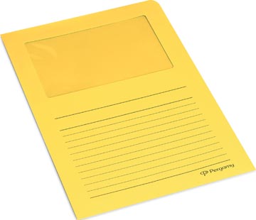 [901151] Pergamy pochette coin à fenêtre, paquet de 100 pièces, jaune