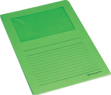 [901152] Pergamy pochette coin à fenêtre, paquet de 100 pièces, vert