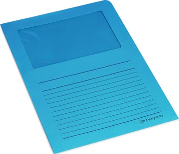 [901154] Pergamy pochette coin à fenêtre, paquet de 100 pièces, bleu
