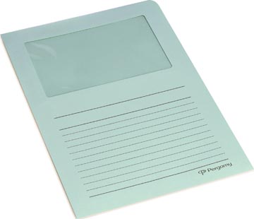 [901156] Pergamy pochette coin à fenêtre, paquet de 100 pièces, bleu clair