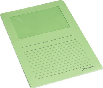 [901158] Pergamy pochette coin à fenêtre, paquet de 100 pièces, vert clair