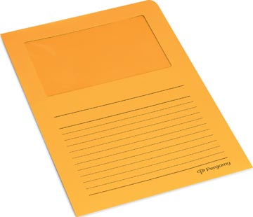 [901162] Pergamy pochette coin à fenêtre, paquet de 100 pièces, orange