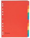 Pergamy intercalaires ft a4, perforation 11 trous, carton, couleurs assorties, 10 onglets